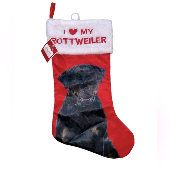 Rottweiler "I Love My Rottweiler" Christmas Holiday Stocking - Picture 6 of 6